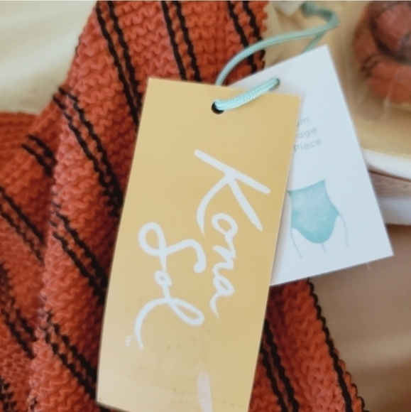 Kona Sol BROWN/PID medium coverage one piece swimsuit Size S - Picture 11 of 13